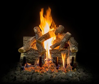 Grand Canyon Arizona Weather Oak Charred Outdoor See-Thru Gas Log Set