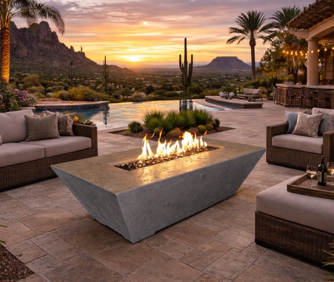 Grand Canyon 60-inch Rectangular Gray Fire Table (24-inch Height) Grand Canyon 60-inch Rectangular Gray Fire Table (24-inch Height)