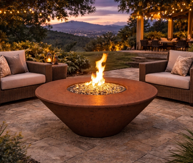 Grand Canyon 44-inch Rust Round Fire Table