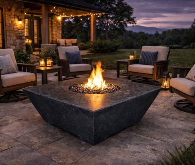 Grand Canyon 48-inch Square Black Fire Table Grand Canyon 48-inch Square Black Fire Table