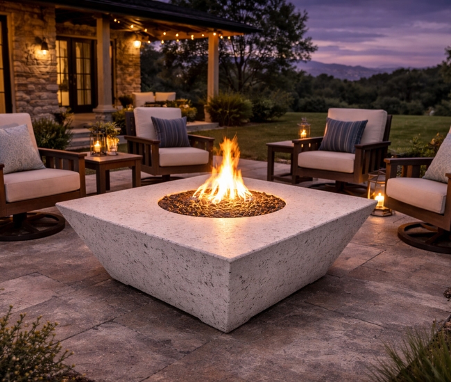 Grand Canyon 48-inch Square White Fire Table Grand Canyon 48-inch Square White Fire Table